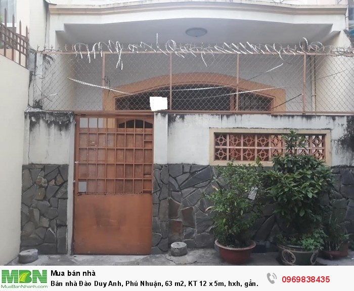 Bán nhà Đào Duy Anh, Phú Nhuận, 63 m2, KT 12 x 5m, hxh 6m, yên tĩnh, dân trí cao