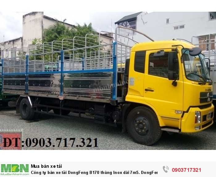 Công ty bán xe tải DongFeng B170 thùng Inox dài 7m5. DongFeng B170 tải cao 9T35