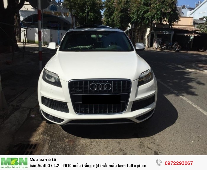 Bán Audi Q7 4.2L 2010 màu trắng nội thất màu kem full option