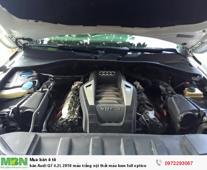 Bán Audi Q7 4.2L 2010 màu trắng nội thất màu kem full option