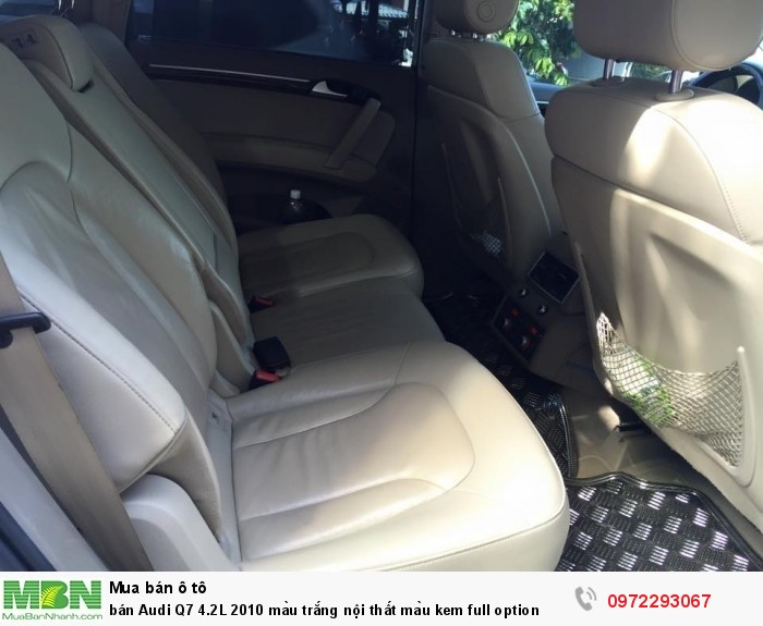 Bán Audi Q7 4.2L 2010 màu trắng nội thất màu kem full option