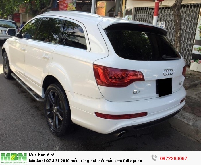 Bán Audi Q7 4.2L 2010 màu trắng nội thất màu kem full option