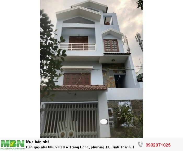 Bán gấp nhà khu villa Nơ Trang Long, phường 13, Bình Thạnh. Nhà dạng biệt thự, có gara ô tô