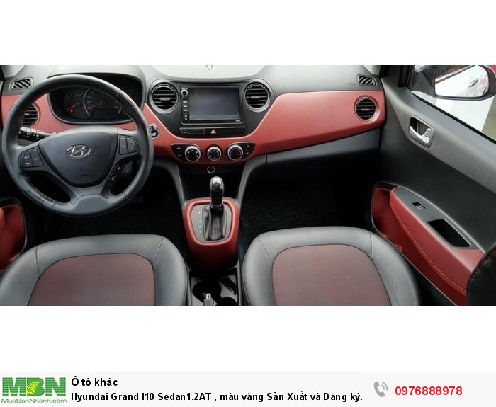 Hyundai Grand I10 Sedan1.2AT , màu vàng Sản Xuất và Đăng ký 12.2017