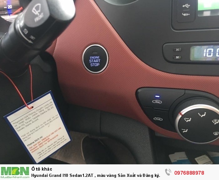 Hyundai Grand I10 Sedan1.2AT , màu vàng Sản Xuất và Đăng ký 12.2017