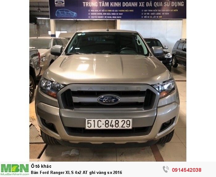 Bán Ford Ranger XLS 4x2 AT ghi vàng sx 2016