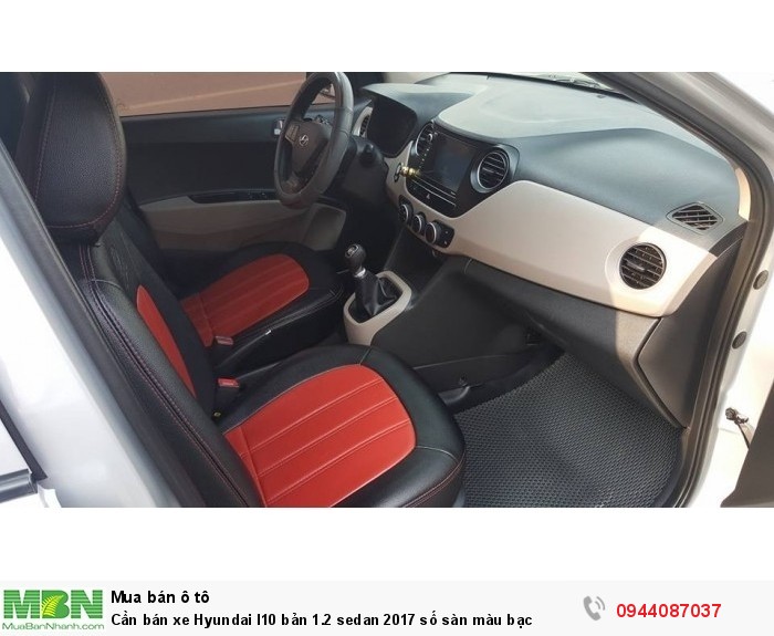 Cần bán xe Hyundai I10 bản 1.2 sedan 2017 số sàn màu bạc