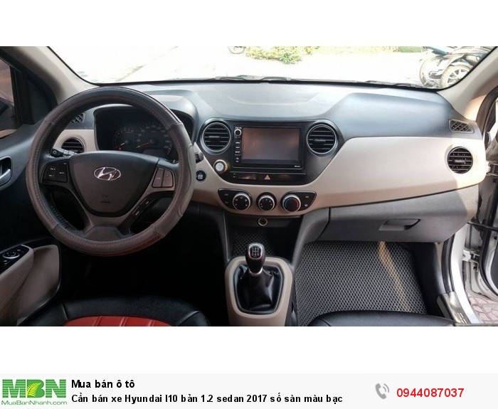 Cần bán xe Hyundai I10 bản 1.2 sedan 2017 số sàn màu bạc