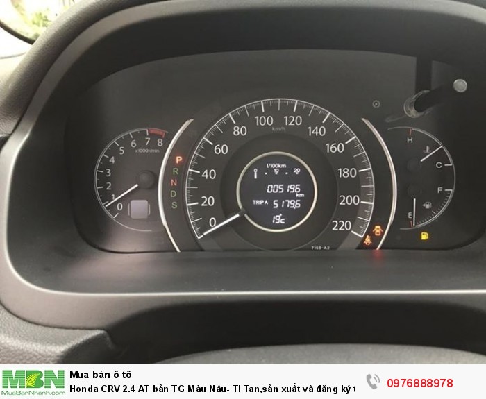 Honda CRV 2.4 AT bản TG Màu Nâu- Ti Tan,sản xuất và đăng ký tháng 11/2017