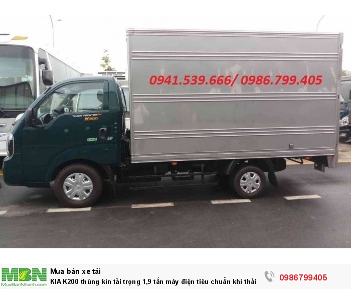 KIA K200 thùng kín tải trọng 1,9 tấn máy điện tiêu chuẩn khí thải Euro4, hỗ trợ trả góp 75%