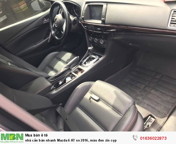 nhà cần bán nhanh Mazda 6 AT sx 2016, màu đen zin cọp