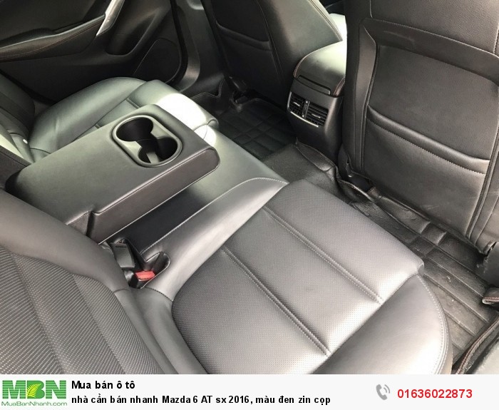 nhà cần bán nhanh Mazda 6 AT sx 2016, màu đen zin cọp