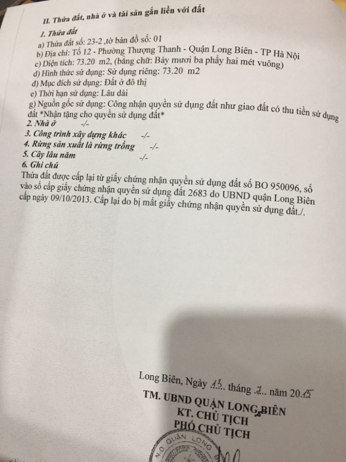 Hot nhà 3,5 tầng tổ 12 Thượng Thanh hướng Tây