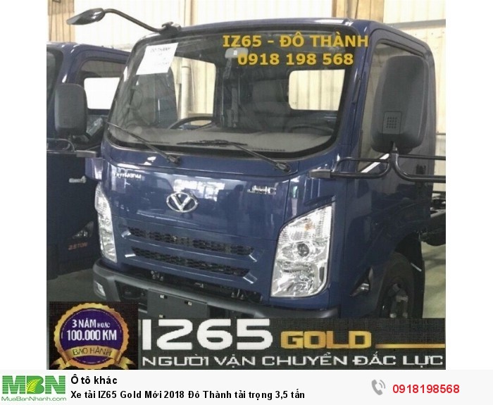 Xe tải IZ65 Gold Mới 2018 Đô Thành tải trọng 3,5 tấn