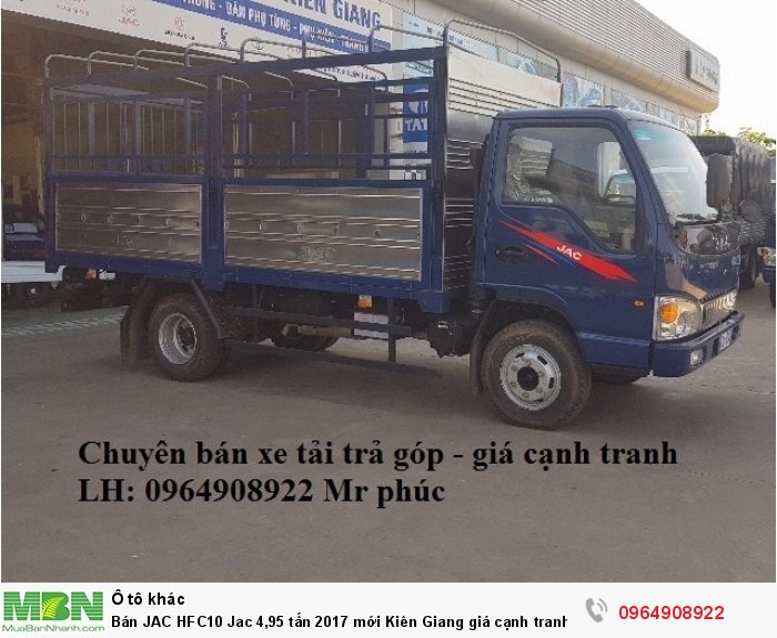 Bán JAC HFC10 Jac 4,95 tấn 2017 mới Kiên Giang giá cạnh tranh