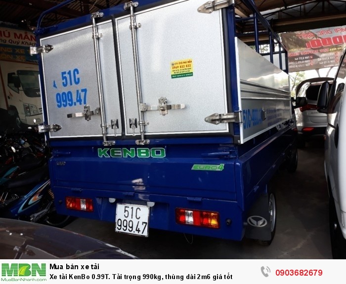 Xe tải KenBo 0.99T. Tải trọng 990kg, thùng dài 2m6 giá tốt