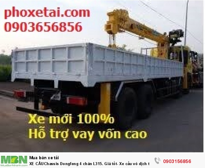 XE CẨU Chassis Dongfeng 4 chân L315. Giá tốt- Xe cẩu vô dịch tại SG