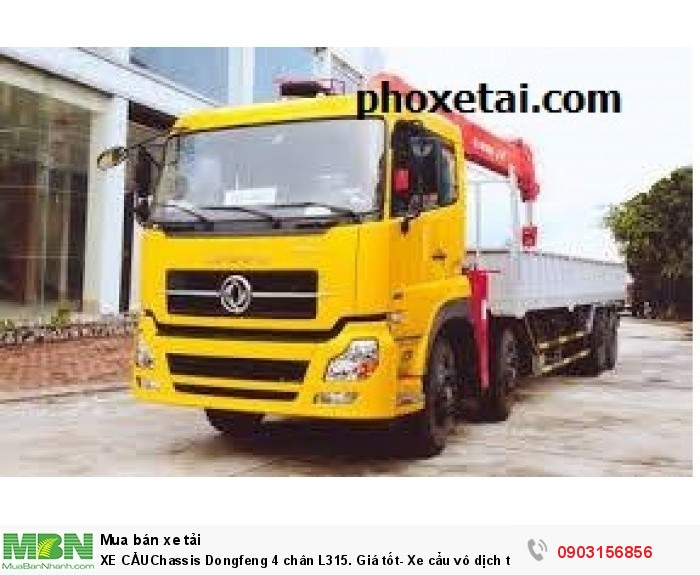 XE CẨU Chassis Dongfeng 4 chân L315. Giá tốt- Xe cẩu vô dịch tại SG