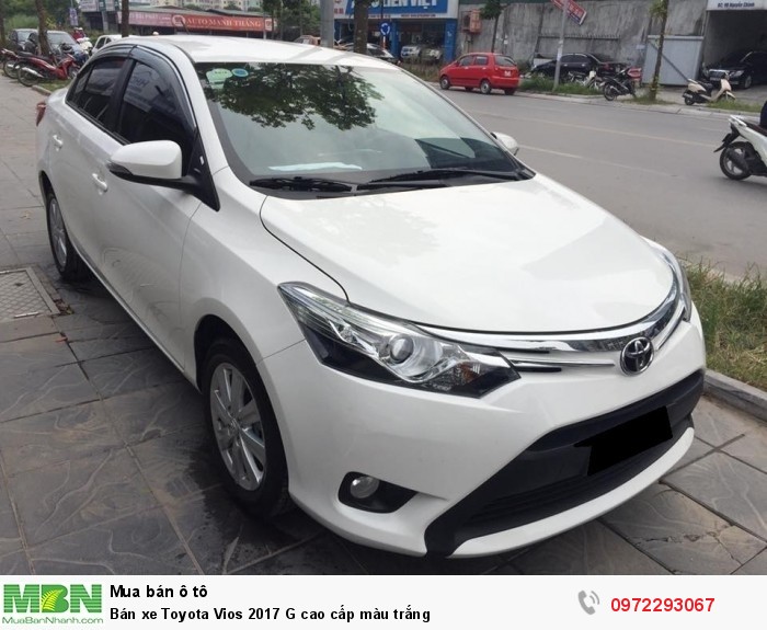 Bán xe Toyota Vios 2017 G cao cấp màu trắng