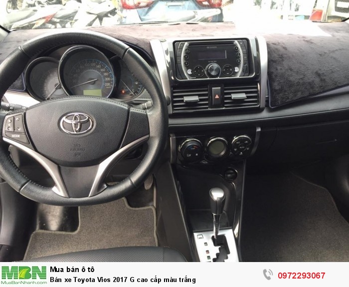 Bán xe Toyota Vios 2017 G cao cấp màu trắng