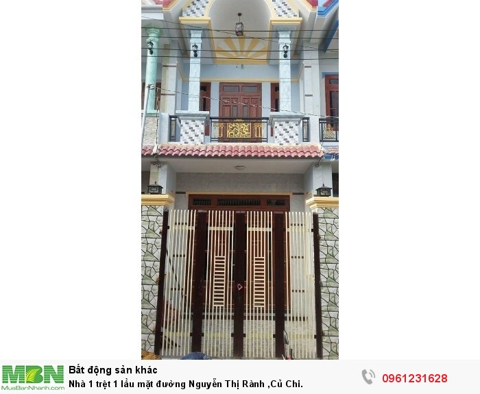 Nhà 1 trệt 1 lầu mặt đường Nguyễn Thị Rành ,Củ Chi.