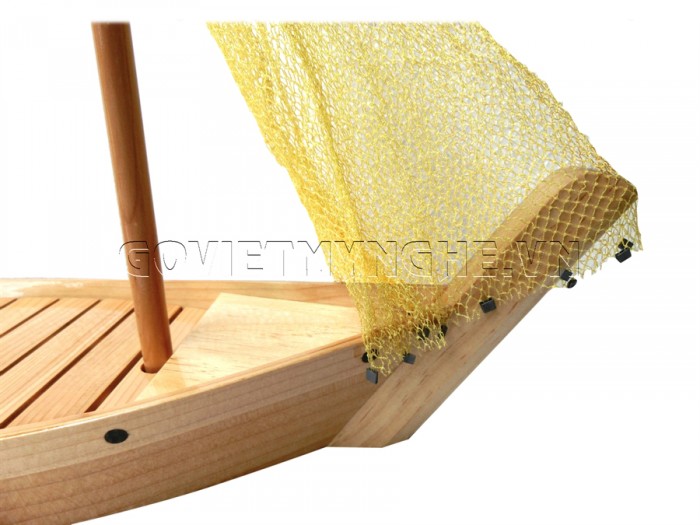 Khay thuyền gỗ trang trí sushi - sashimi Nhật Bản (Có Cột Lưới): các size 40cm, 50cm, 60cm, 80cm, 100cm, 120cm, 170cm1