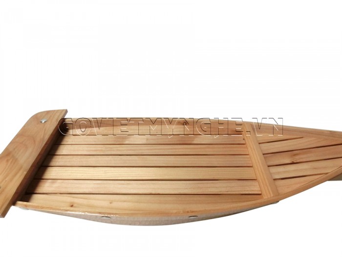 Khay thuyền gỗ trang trí sushi - sashimi Nhật Bản (Không Cột Lưới): các size 40cm, 50cm, 60cm8