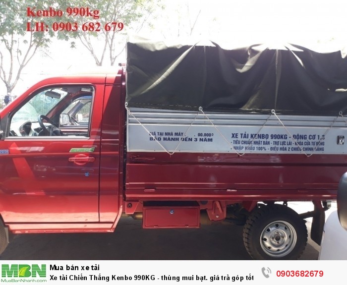 Xe tải Chiến Thắng Kenbo 990KG - thùng mui bạt. giá trả góp tốt nhất