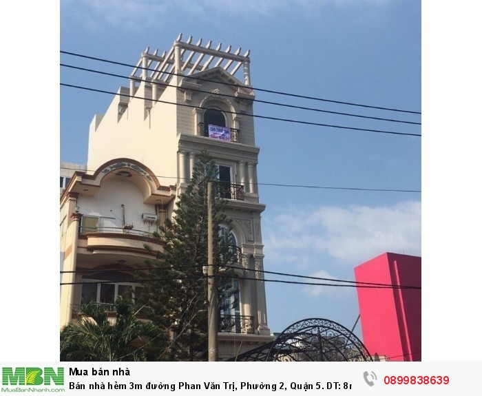 Bán nhà hẻm 3m đường Phan Văn Trị, Phường 2, Quận 5. DT: 8m x 13m