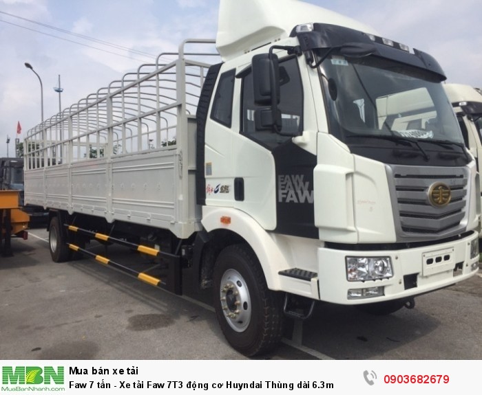 Faw 7 tấn - Xe tải Faw 7T3 động cơ Huyndai Thùng dài 6.3m