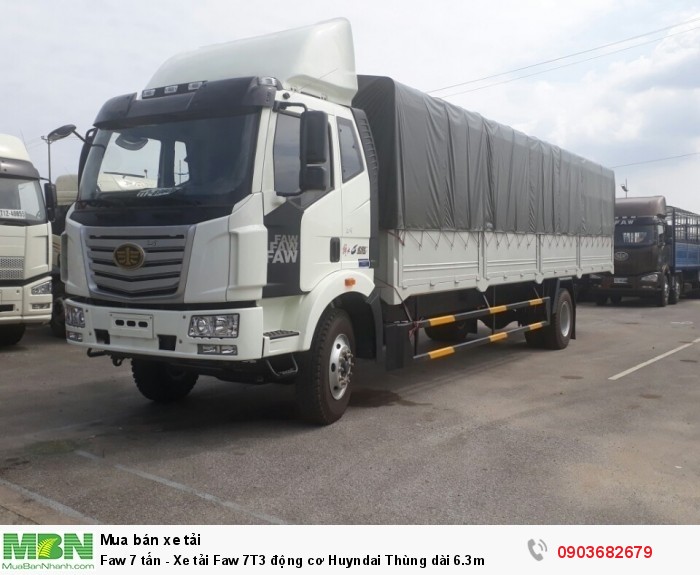 Faw 7 tấn - Xe tải Faw 7T3 động cơ Huyndai Thùng dài 6.3m
