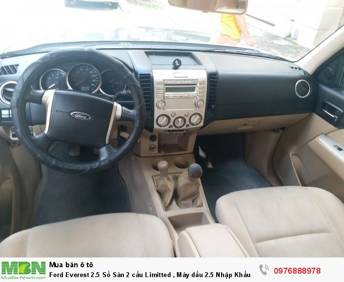 Ford Everest 2.5 Số Sàn 2 cầu Limitted , Máy dầu 2.5 Nhập Khẩu Thái Lan,  sản xuất 2010