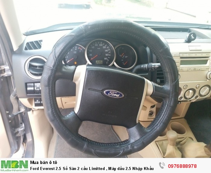 Ford Everest 2.5 Số Sàn 2 cầu Limitted , Máy dầu 2.5 Nhập Khẩu Thái Lan,  sản xuất 2010