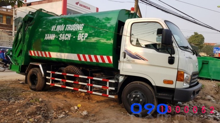 Bán trả góp Xe cuốn ép chở rác Hyundai Hd700 thùng 9 khối