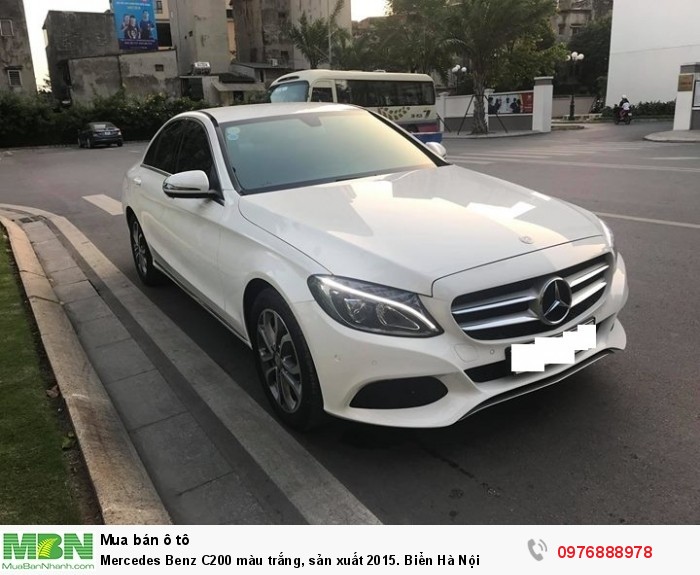 Mercedes Benz C200 màu trắng, sản xuất 2015. Biển Hà Nội