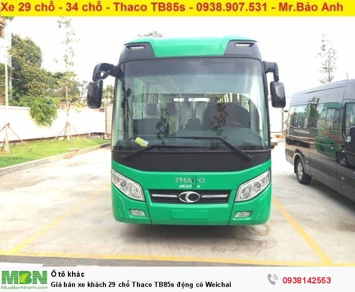 Giá bán xe khách 29 chỗ Thaco TB85s động có Weichai