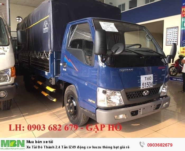 Xe Tải Đô Thành 2.4 Tấn IZ49 động cơ Isuzu thùng bạt giá rẽ