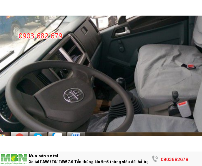 Xe tải FAW 7T6/ FAW 7.6 Tấn  thùng kín 9m8 thùng siêu dài hỗ trợ trả góp 80%
