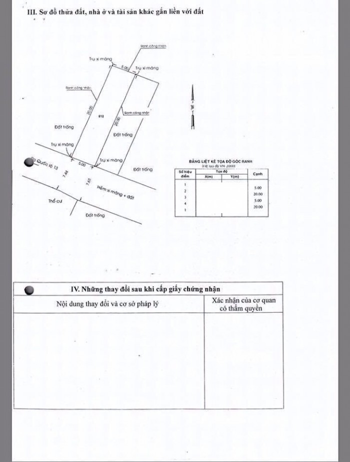 Bán đất đường số 6 hiệp Bình Phước TĐ DT 5x20