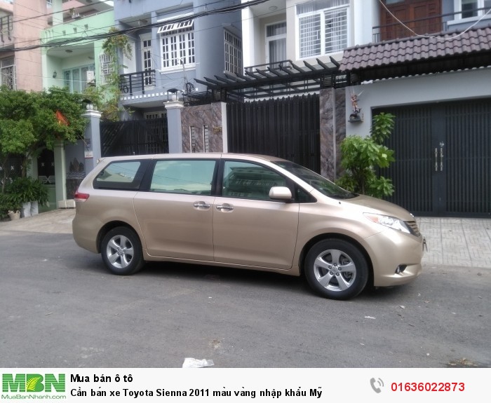 Cần bán xe Toyota Sienna 2011 màu vàng nhập khẩu Mỹ