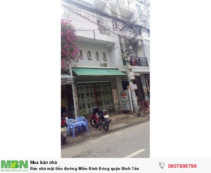 Bán nhà mặt tiền đường Miếu Bình Đông quận Bình Tân