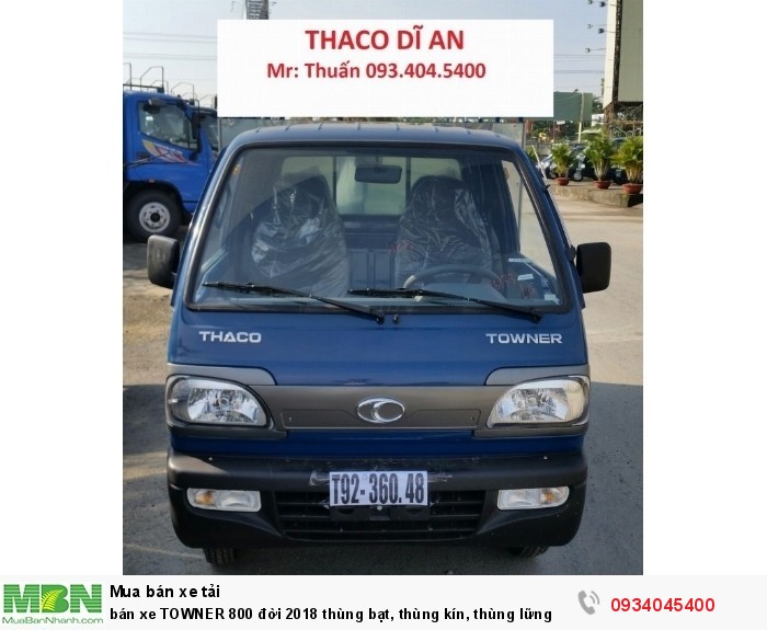 bán xe TOWNER 800 đời 2018 thùng bạt, thùng kín, thùng lững