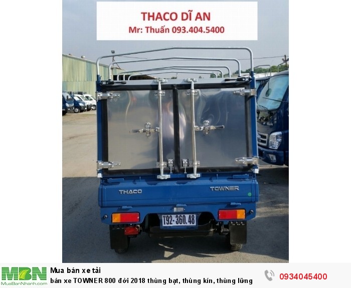 bán xe TOWNER 800 đời 2018 thùng bạt, thùng kín, thùng lững