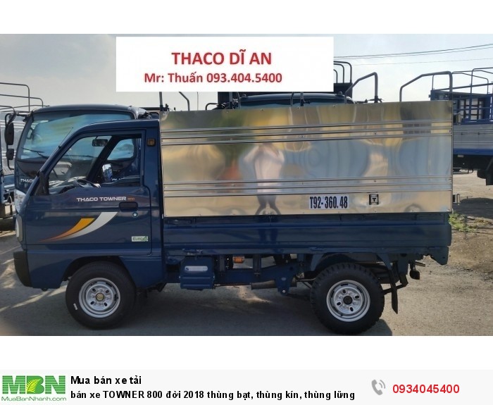 bán xe TOWNER 800 đời 2018 thùng bạt, thùng kín, thùng lững