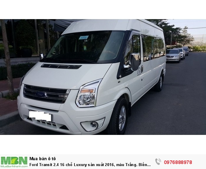 Ford Transit 2.4 16 chỗ Luxury sản xuất 2016, màu Trắng. Biển Tỉnh , Đăng ký tháng 10/2016