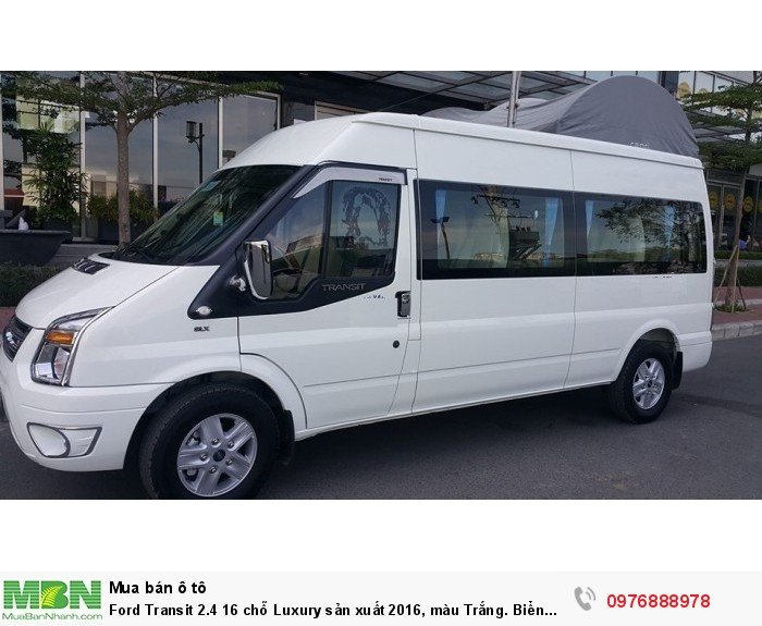 Ford Transit 2.4 16 chỗ Luxury sản xuất 2016, màu Trắng. Biển Tỉnh , Đăng ký tháng 10/2016