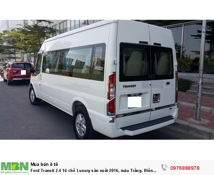 Ford Transit 2.4 16 chỗ Luxury sản xuất 2016, màu Trắng. Biển Tỉnh , Đăng ký tháng 10/2016