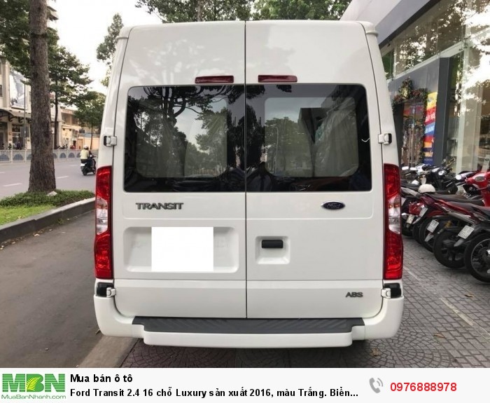 Ford Transit 2.4 16 chỗ Luxury sản xuất 2016, màu Trắng. Biển Tỉnh , Đăng ký tháng 10/2016