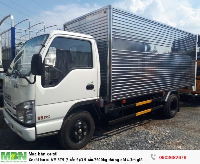 Xe tải Isuzu VM 3T5 (3 tấn 5)/3.5 tấn/3500kg thùng dài 4.3m giá tốt