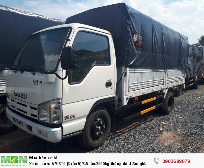Xe tải Isuzu VM 3T5 (3 tấn 5)/3.5 tấn/3500kg thùng dài 4.3m giá tốt